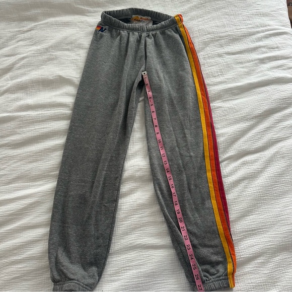 AVIATOR NATION Heather Grey 5 Stripe Sweatpants Size Medium - Picture 7 of 8